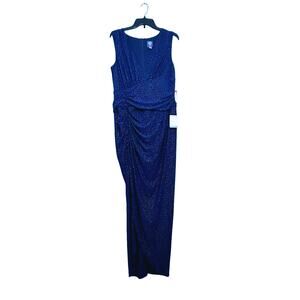 Vince Camuto Navy Rhinestone Formal Gown Dress Size 14